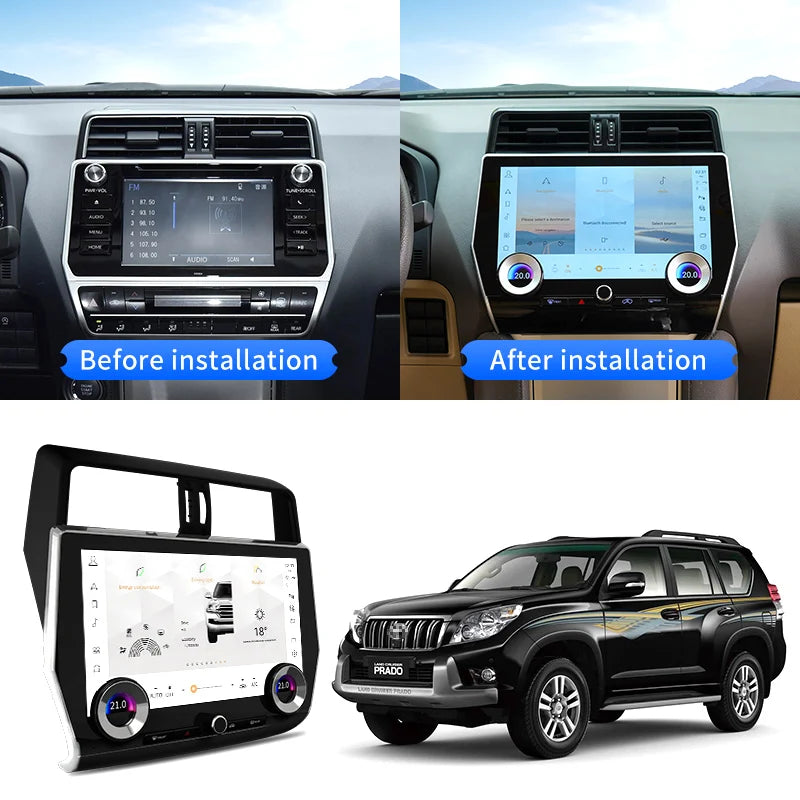 Toyota Prado 2010-2022 Car Stereo Android Car Radio GPS Navigation Android Auto CarPlay Bluetooth Music WiFi Built-in 4 camera