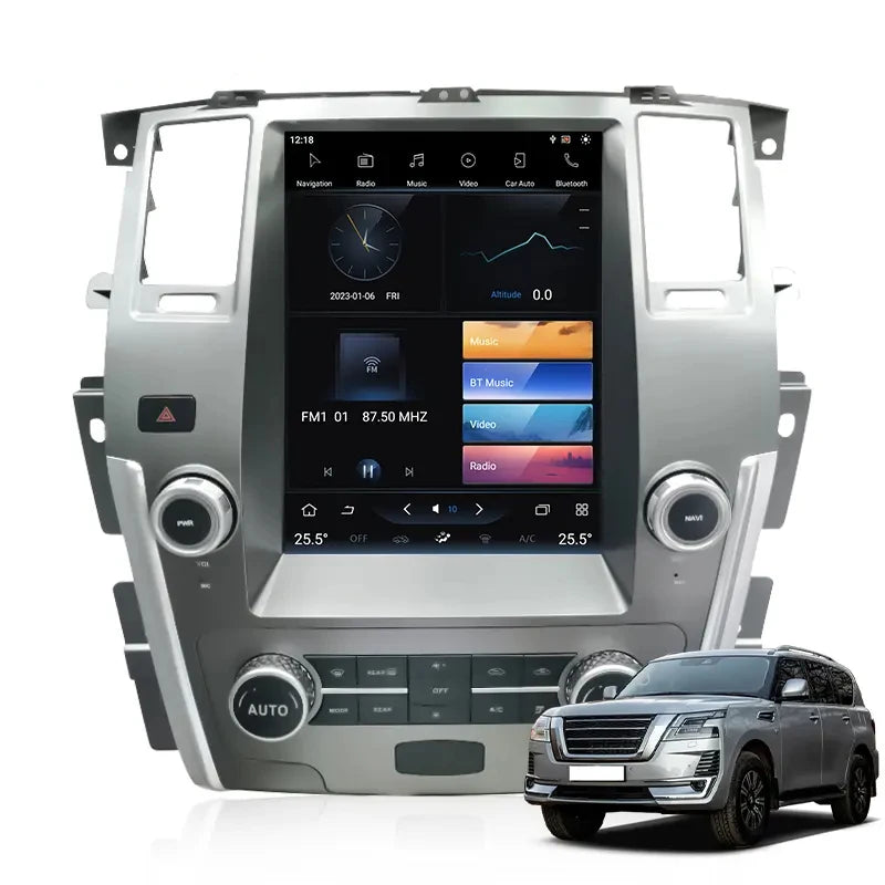 NISSAN Patrol/Armada Y62 Infiniti QX80 2010-2020 Stereo Replacement Tesla Style Screen Built-in Carplay/Android Auto