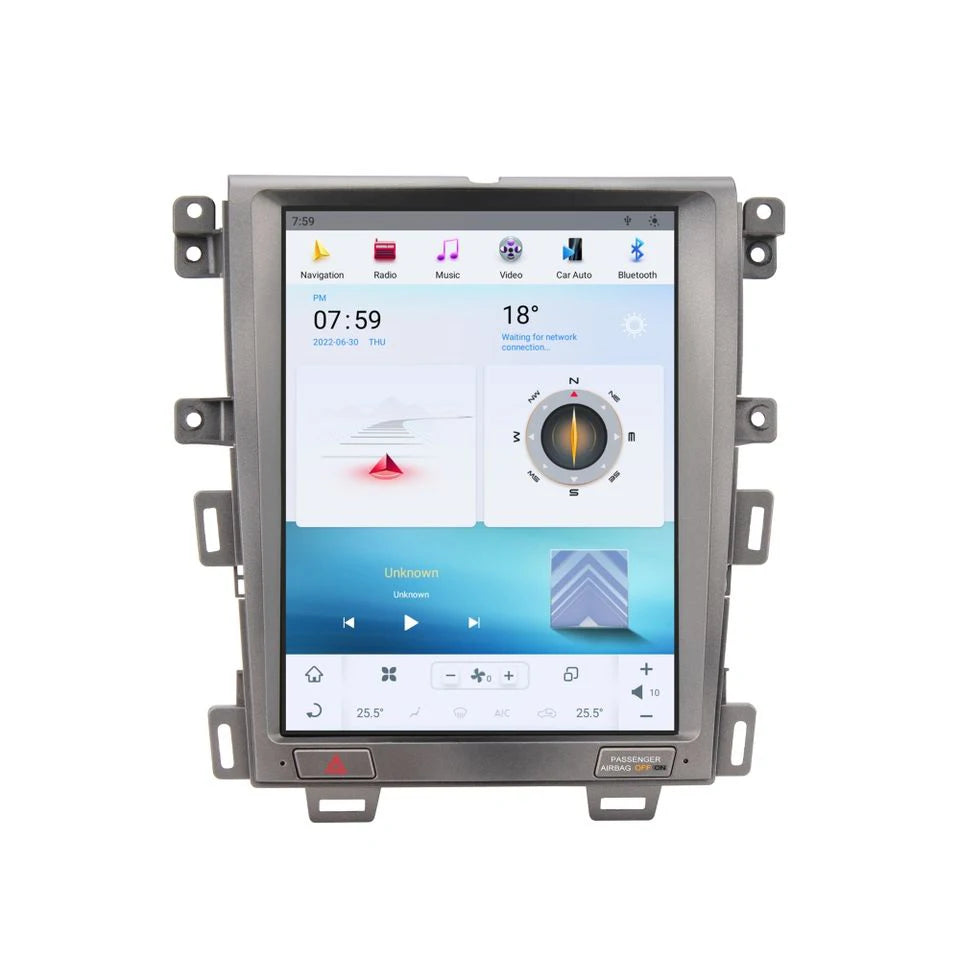 12.1 inch Android Car Radio for Ford Edge 2008-2014 Stereo Replacement Tesla-Style Screen Built-in Carplay/Android Auto