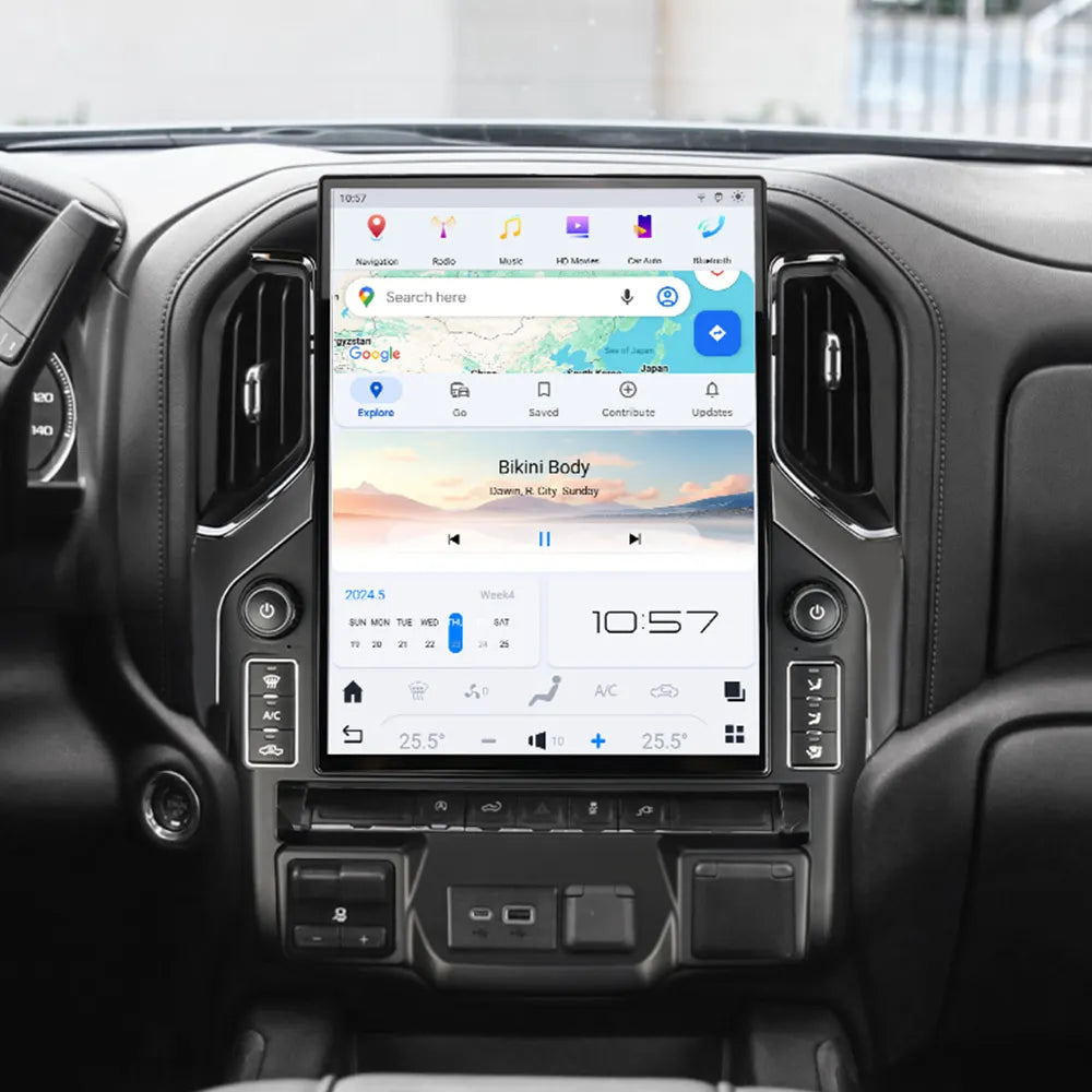 Chevrolet Silverado GMC Sierra 2019-2024 Android 13 IPS 2K Touch Screen GPS Navigation Video Player Support Carplay