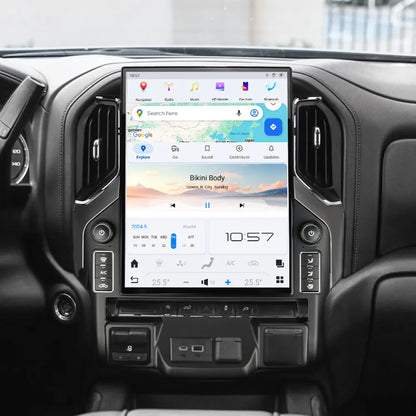 Chevrolet Silverado GMC Sierra 2019-2024 Android 13 IPS 2K Touch Screen GPS Navigation Video Player Support Carplay
