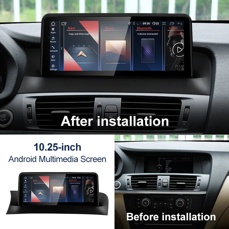 10.25 inch Android System Wireless Carplay AUTO for BMW X3 X4 CIC NBT EVO