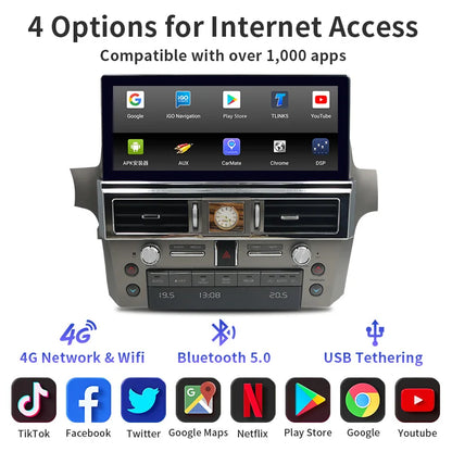 Lexus GX 460/400 2010-2021 12.3inch Car Stereo Android Car Radio GPS Navigation Multimedia Player Head Unit with CarPlay