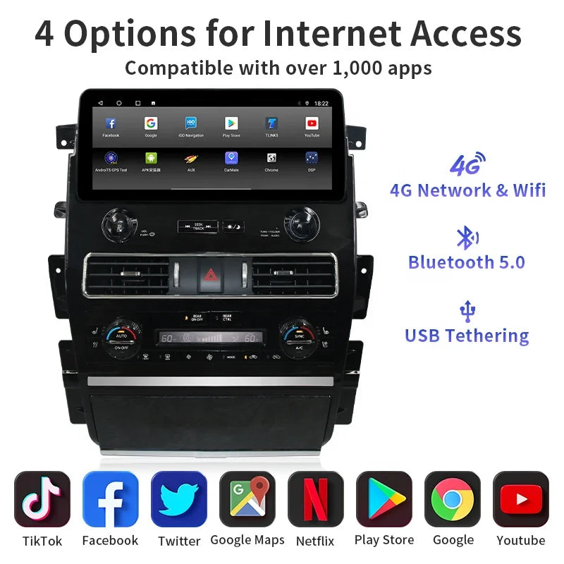 Nissan Patrol Y62 2010-2021 ARMADA Car Stereo Android Car Radio GPS Navigation Multimedia Player Head Unit with CarPlay