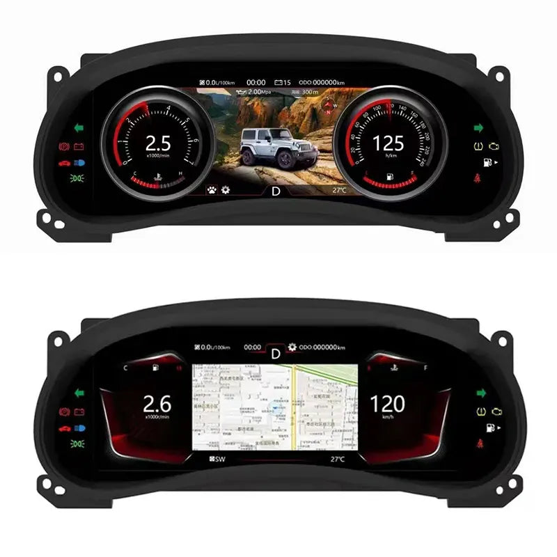 12.3 inch LCD Digital Cluster For JEEP Wrangler 2011-2017 Linux Digital LCD Dashboard Instrument Gauge Cluster