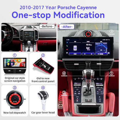 Porsche Cayenne 2010-2017 Touch Screen  12.3" Car Stereo Android Car Radio GPS Navigation WiFi Carplay/ Stop Watch/ AC Panel