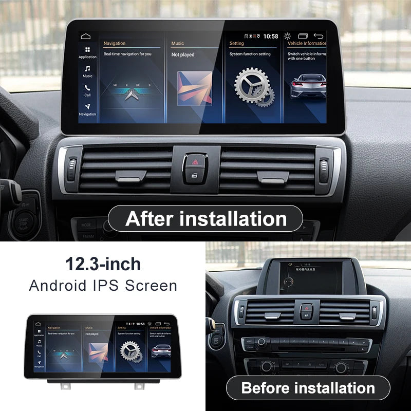 12.3inch BMW 1&2 series F20 F21 F23 Android13 Car Multimedia Players ID8 Wireless Carplay