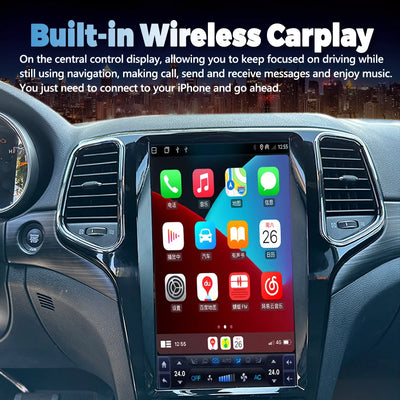 13.6 inch Jeep Grand Cherokee 2014-2022 Tesla-Style Multimedia Player GPS Navigation Wireless CarPlay Android Auto
