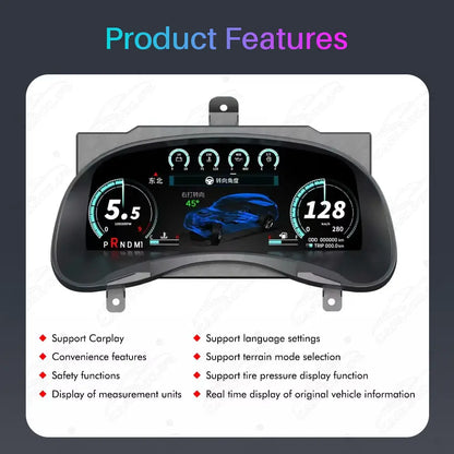 12.3" CarPlay LCD Digital Cluster For Infiniti FX35/ FX37/ FX50/ QX70 2009-2016 Linux Dashboard Gauge Cluster