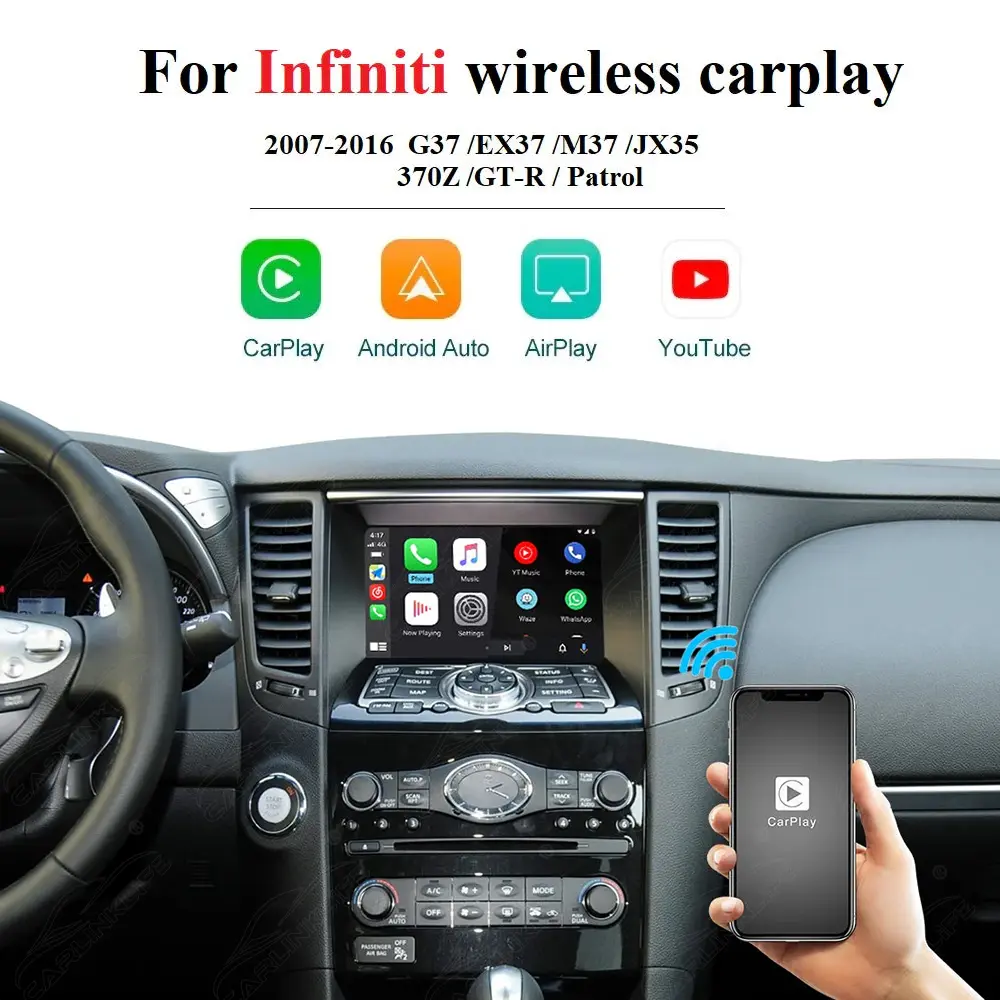 Apple CarPlay Android Auto For Infiniti G35 M35 M25 G37 G25 FX35 QX50 EX35 EX25 2007-2020 CarPlay Upgrade Interface