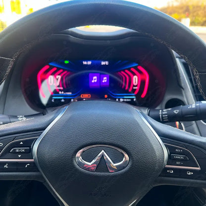 12.3” CarPlay LCD Digital Cluster For Infiniti Q50 Q60 2014-2019 Linux Dashboard Gauge Cluster
