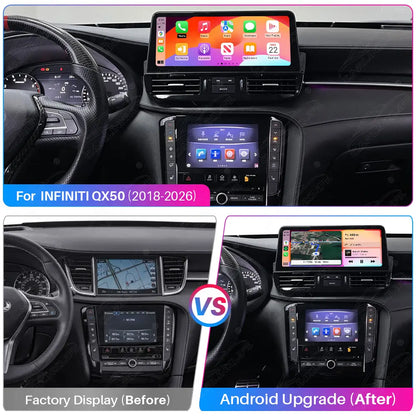 Infiniti QX50 (2018-2026) 12.3" Android Car Screen Upgrade with Wireless CarPlay & Android Auto