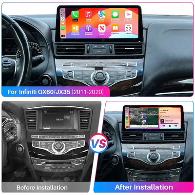 Infiniti QX60 / JX35 2011-2020 12.3" Android Car Stereo Apple CarPlay Android Auto Screen Upgrade