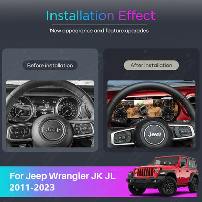 12.3" LCD Digital Cluster For Jeep Wrangler JK JL 2007-2023 Linux Dashboard Gauge Cluster