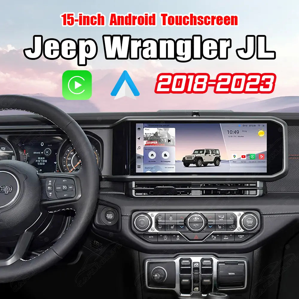 Jeep Wrangler JL (2018-2023) 15" Android Car Screen Upgrade with Wireless CarPlay & Android Auto | OEM Style Car Stereo