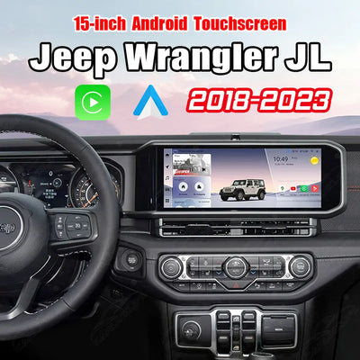 Jeep Wrangler JL (2018-2023) 15" Android Car Screen Upgrade with Wireless CarPlay & Android Auto | OEM Style Car Stereo