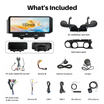 Jeep Wrangler JL (2018-2023) 15" Android Car Screen Upgrade with Wireless CarPlay & Android Auto | OEM Style Car Stereo