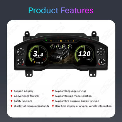 12.3" CarPlay LCD Digital Cluster For Lexus LX570 2016-2021 Linux Dashboard Gauge Cluster