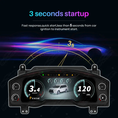 12.3" CarPlay LCD Digital Cluster For Lexus LX570 2016-2021 Linux Dashboard Gauge Cluster