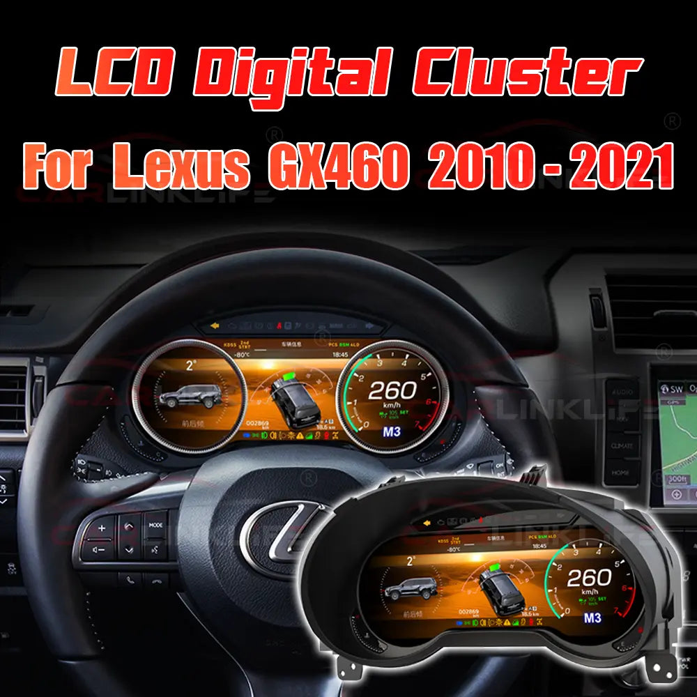 LCD Digital Cluster For Lexus GX460 2010-2021 Linux Digital LCD Dashboard Instrument Gauge Cluster