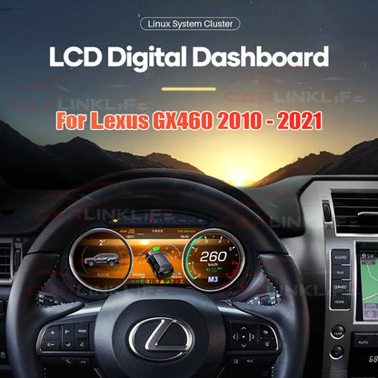 LCD Digital Cluster For Lexus GX460 2010-2021 Linux Digital LCD Dashboard Instrument Gauge Cluster