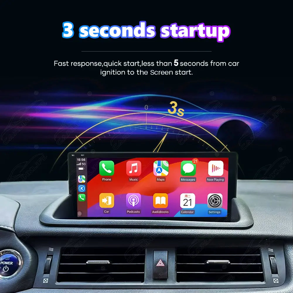 10.25 Inch Linux Touch Screen For Lexus CT 200h 2011-2018 Wireless Carplay Android Auto Car Radio