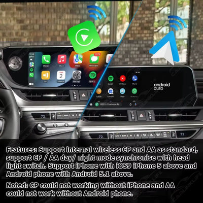 Android Multimedia Interface Box for Lexus ES300H ES350 ES250 2017-2022 with Youtube, Google Play