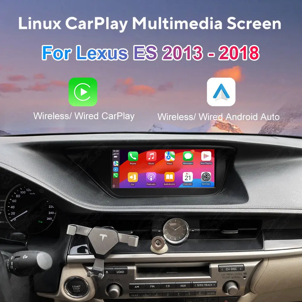 10.25 Inch Linux Touch Screen For Lexus ES 2013-2018 Wireless Carplay Android Auto Car Radio