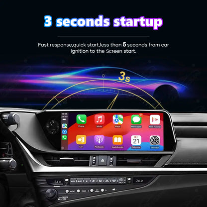 12.3 Inch Linux Touch Screen For Lexus ES 2018-2021 Wireless Carplay Android Auto Car Radio