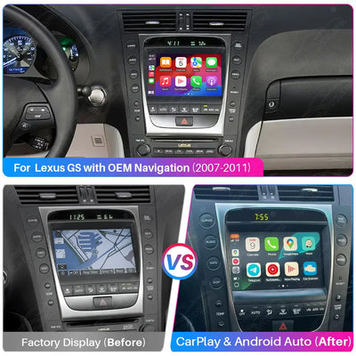 Lexus GS Wireless Apple CarPlay & Android Auto Retrofit Module | OEM Screen Upgrade (2007–2011)