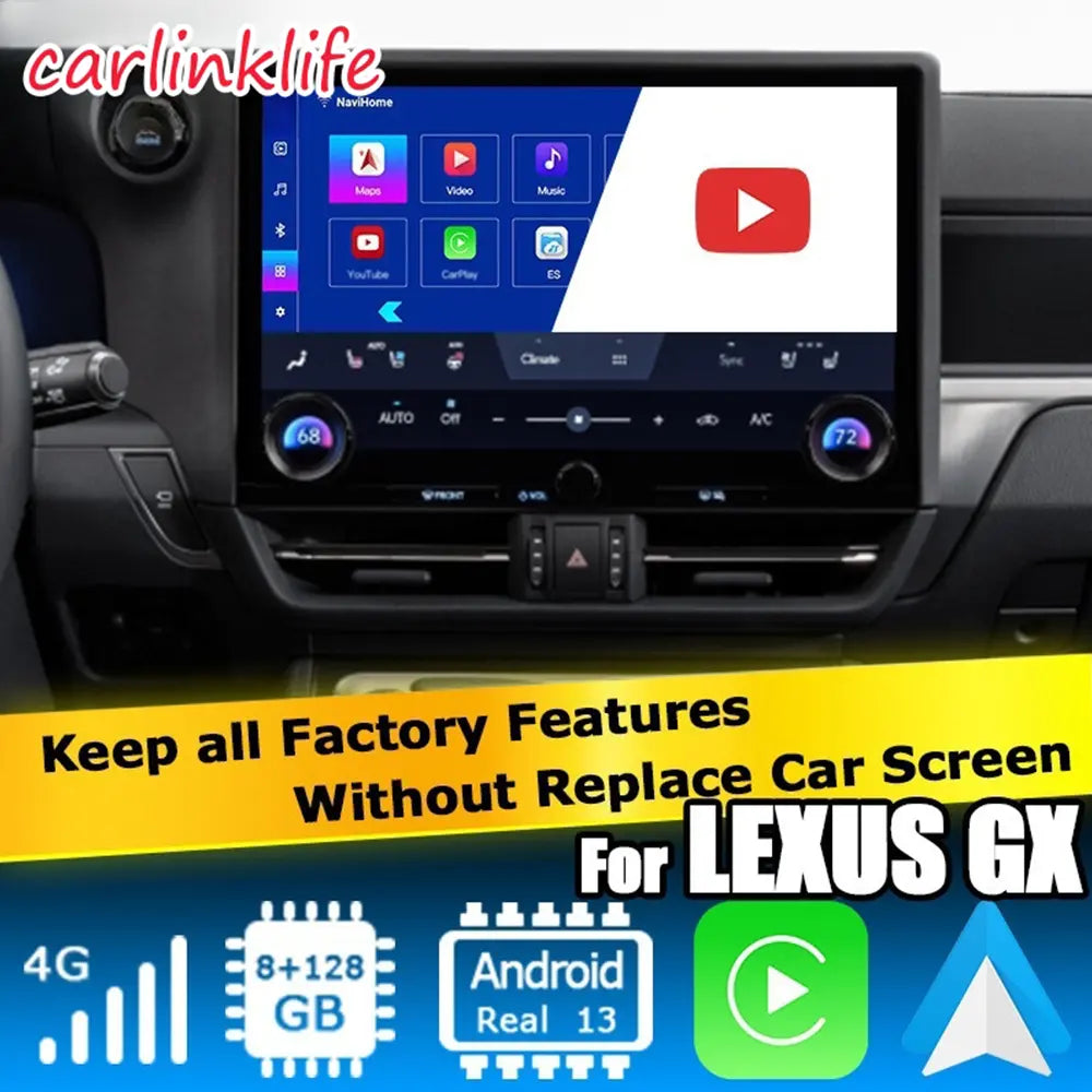 Android 13.0 Multimedia Interface for Lexus GX550 with Youtube, Google Play