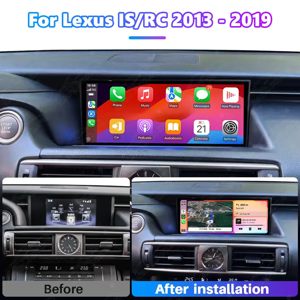10.25 Inch Linux Touch Screen For Lexus IS / RC 2013-2019 Wireless Carplay Android Auto Car Radio