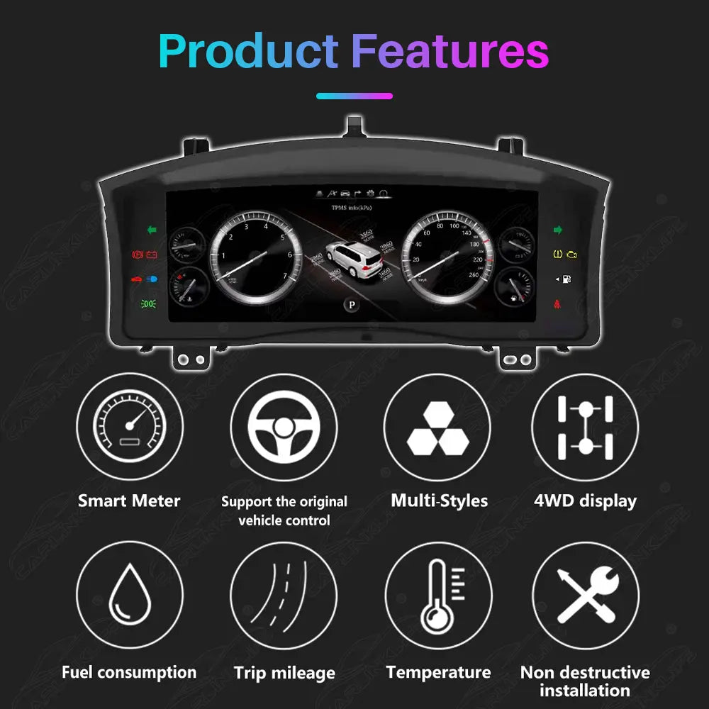 12.3" LCD Digital Cluster For Lexus LX570 2007-2015 Linux Dashboard Gauge Cluster