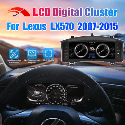 12.3" LCD Digital Cluster For Lexus LX570 2007-2015 Linux Dashboard Gauge Cluster