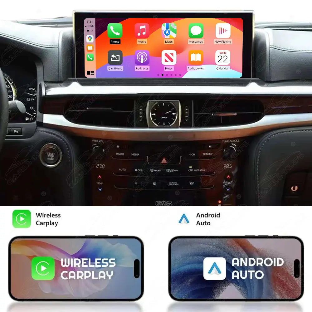 12.3'' Android Car Radio for Lexus LX570 2016-2021 Car Stereo CarPlay Multimedia Player