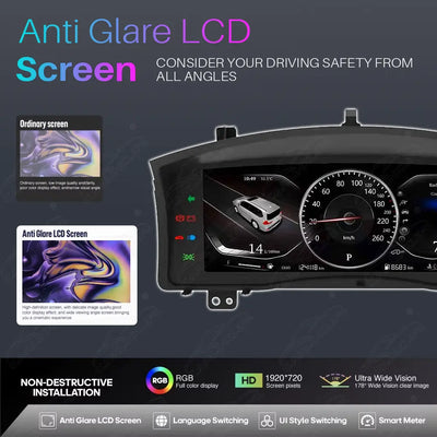 12.3" LCD Digital Cluster For Lexus LX570 2007-2015 Linux Dashboard Gauge Cluster