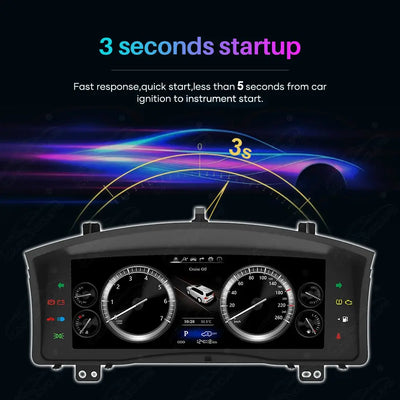 12.3" LCD Digital Cluster For Lexus LX570 2007-2015 Linux Dashboard Gauge Cluster