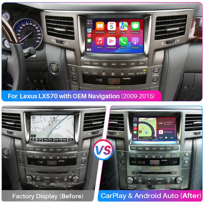 Lexus LX570 Wireless Apple CarPlay & Android Auto Retrofit Module | OEM Screen Upgrade (2009–2015)