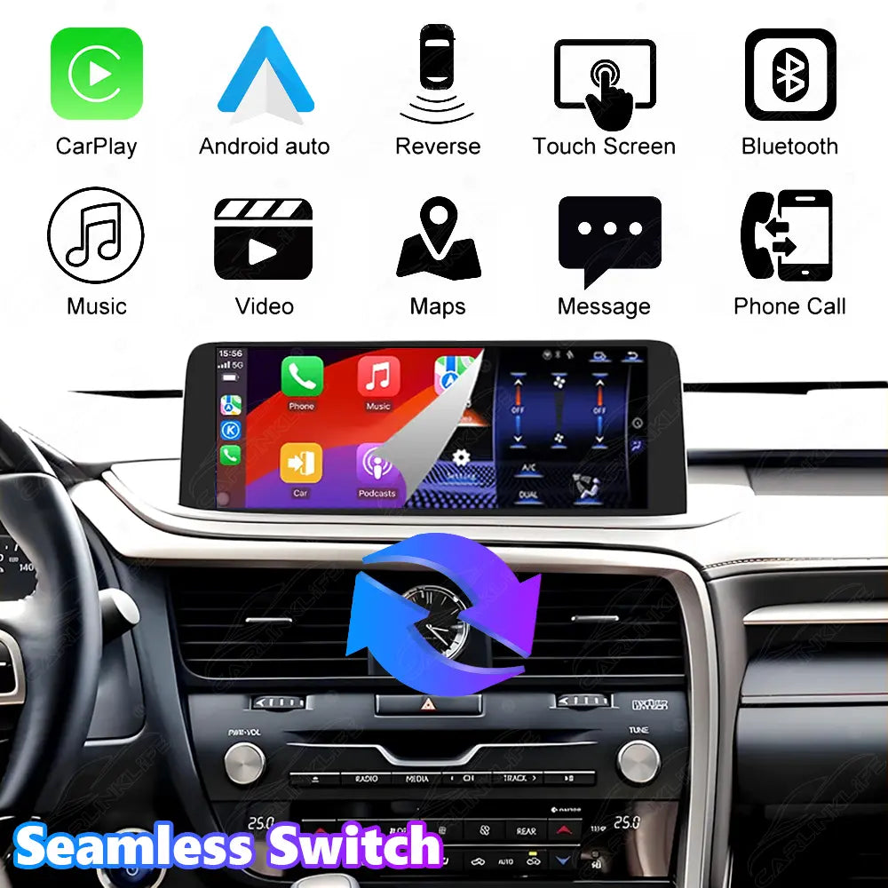 12.3 Inch Linux Touch Screen For Lexus RX 2020-2022 Wireless Carplay Android Auto Car Radio
