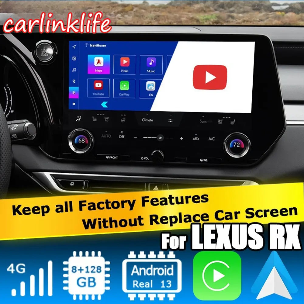 Android 13.0 Multimedia Interface for Lexus RX NX LBX with Youtube, Google Play