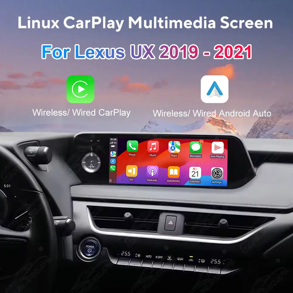 12.3 Inch Linux Touch Screen For Lexus UX 2019-2021 Wireless Carplay Android Auto Car Radio