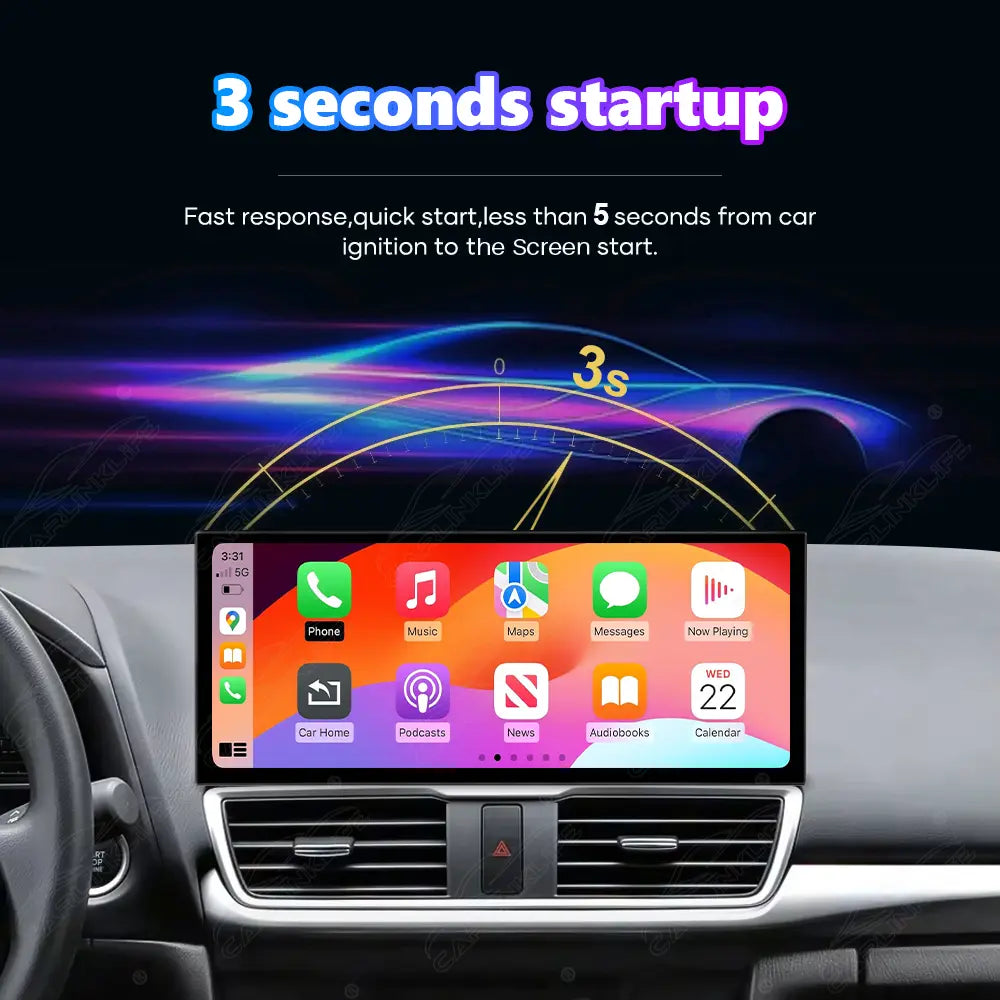 Mazda 3 (2014–2018) Linux Wireless CarPlay & Android Auto Screen Upgrade