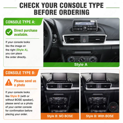 Mazda 3 (2014–2018) Linux Wireless CarPlay & Android Auto Screen Upgrade