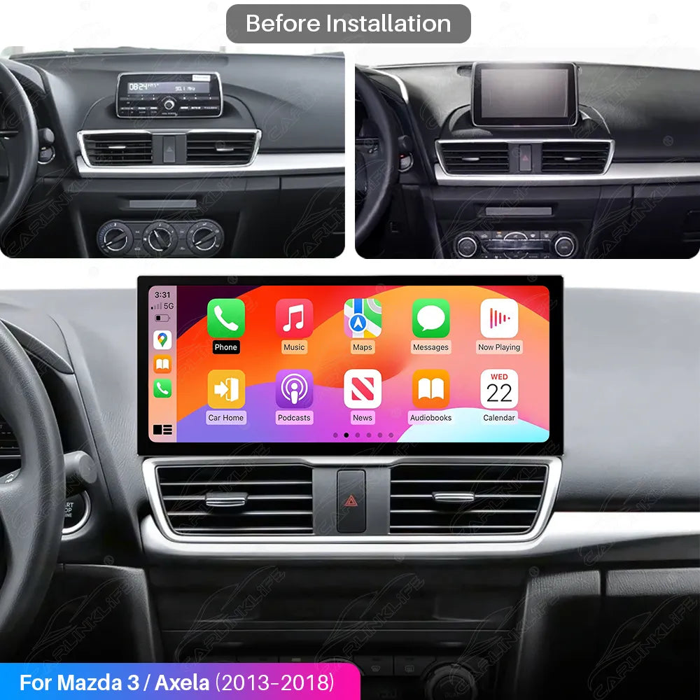 Mazda 3 / Axela (2013–2018) 12.3" Android Car Stereo Apple CarPlay Android Auto Screen Upgrade