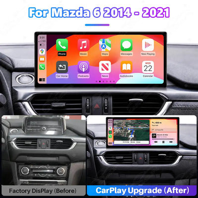 Mazda 6 (2014–2021) Linux Wireless CarPlay & Android Auto Screen Upgrade
