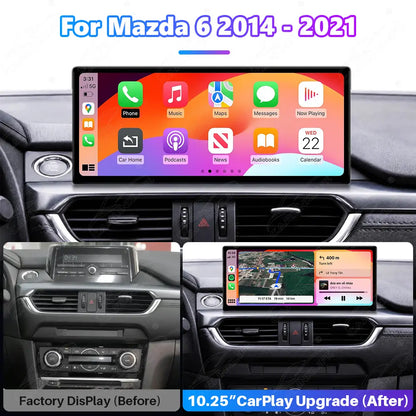 Mazda 6 (2014–2021) 10.25" Linux Wireless CarPlay & Android Auto Screen Upgrade