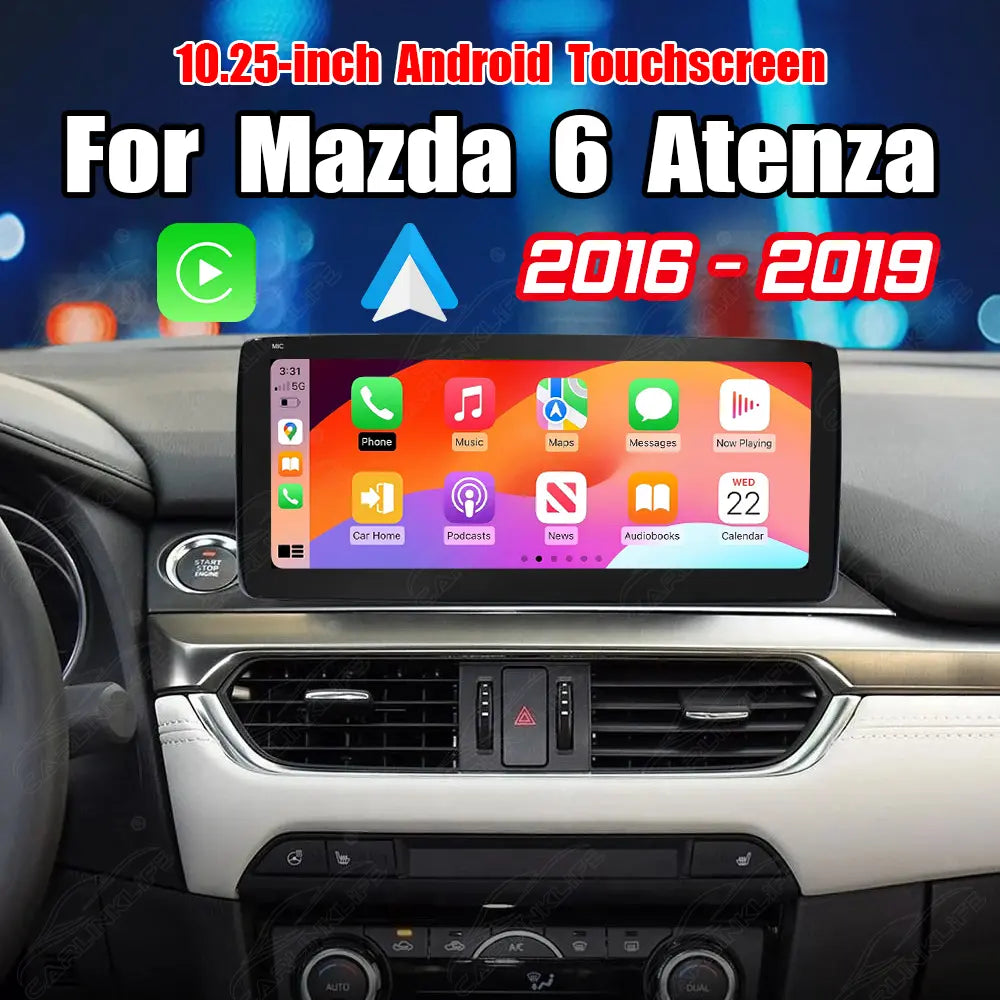 Mazda 6 Atenza (2016–2019) 10.25" Android Car Screen Upgrade with Wireless CarPlay & Android Auto | Retains OEM System