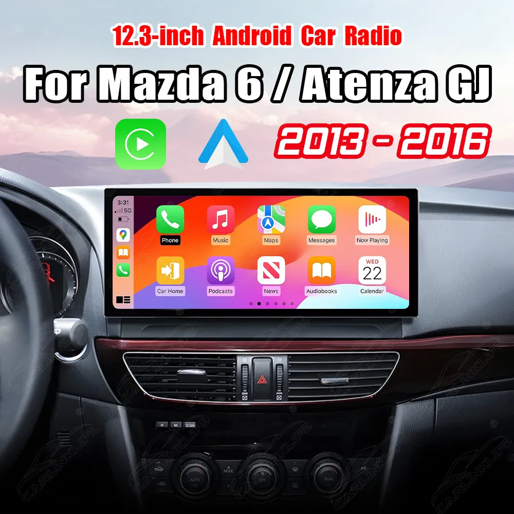 Mazda 6 / Atenza GJ (2013–2016) 12.3" Android Car Stereo Apple CarPlay Android Auto Screen Upgrade