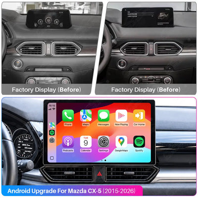 Mazda CX-5 (2015–2026) 13" Android Car Screen Upgrade with Wireless CarPlay & Android Auto | Retains OEM System