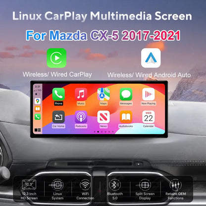 Mazda CX-5 (2017–2021) 12.3" Linux CarPlay Screen Upgrade